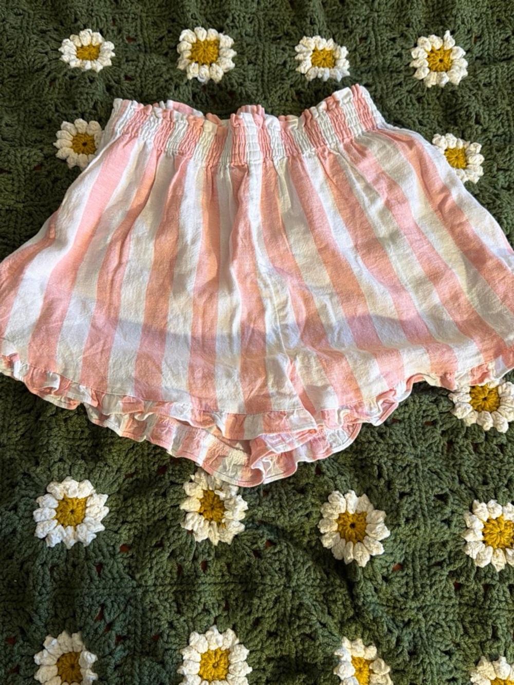 Abound Pink and White Striped High Waist Shorts